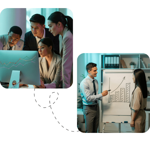 Accounting team reviewing SEO performance